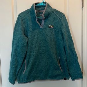 LLBean Sweater Fleece Pullover Women’s L.  Evening Blue (Teal)